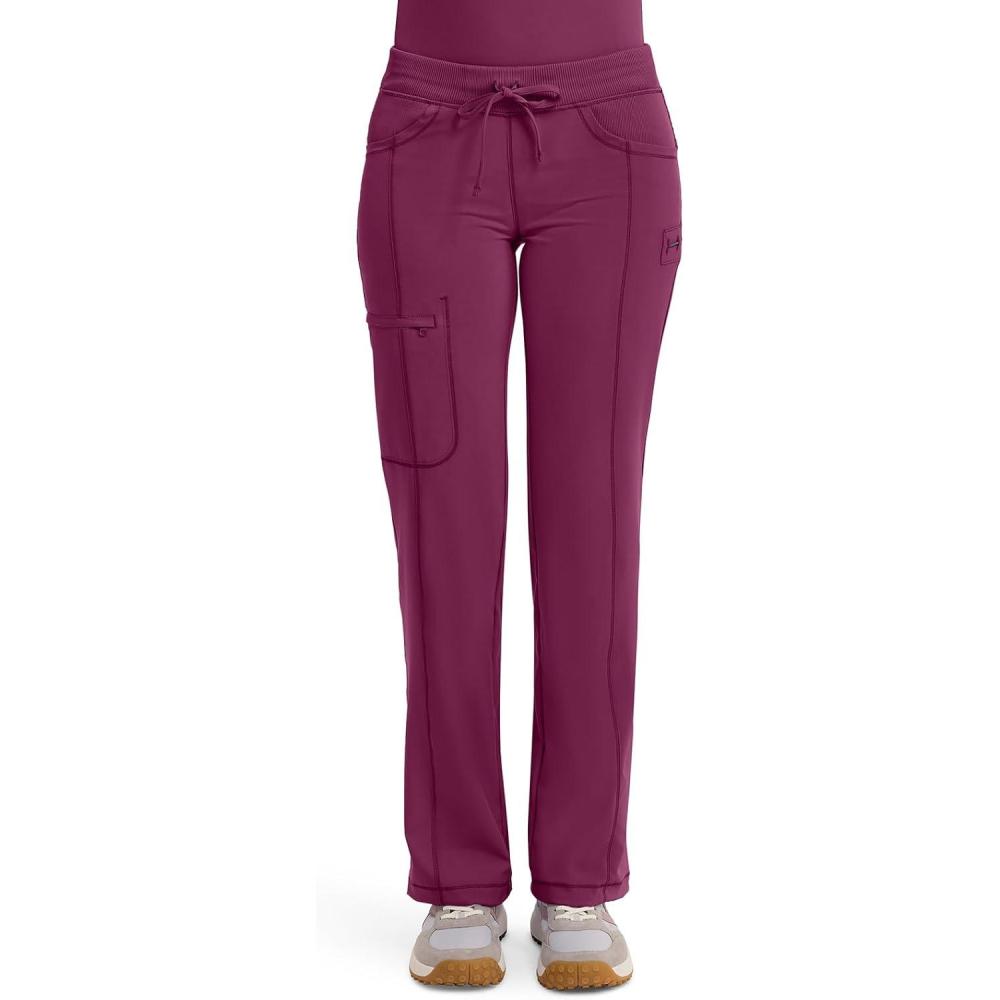 imageCherokee Infinity Women Scrubs Pant Low Rise Straight Leg Drawstring 1123AWine