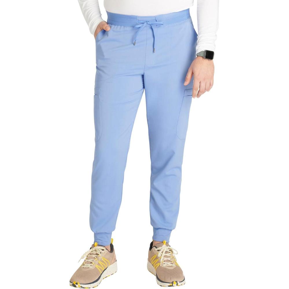 imageCherokee Mens Mid Rise Jogger Scrub Pants with 5 Pockets and Elastic Waistband CK132ACiel