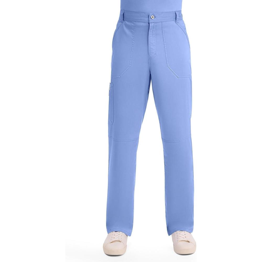 imageCherokee Mens Scrub Pants with Cargo Pockets TwoWay Stretch Modern fit Button Closure with Inside Drawstring Pants WW140Ceil