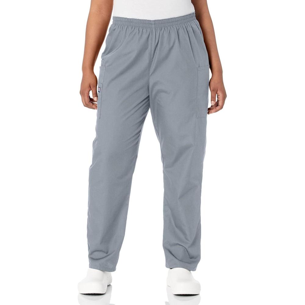 imageCherokee Scrubs for Women Cargo Pant Natural Rise Tapered PullOn Bottom with 4 Pockets Fade Resistant Fabric 4200Grey