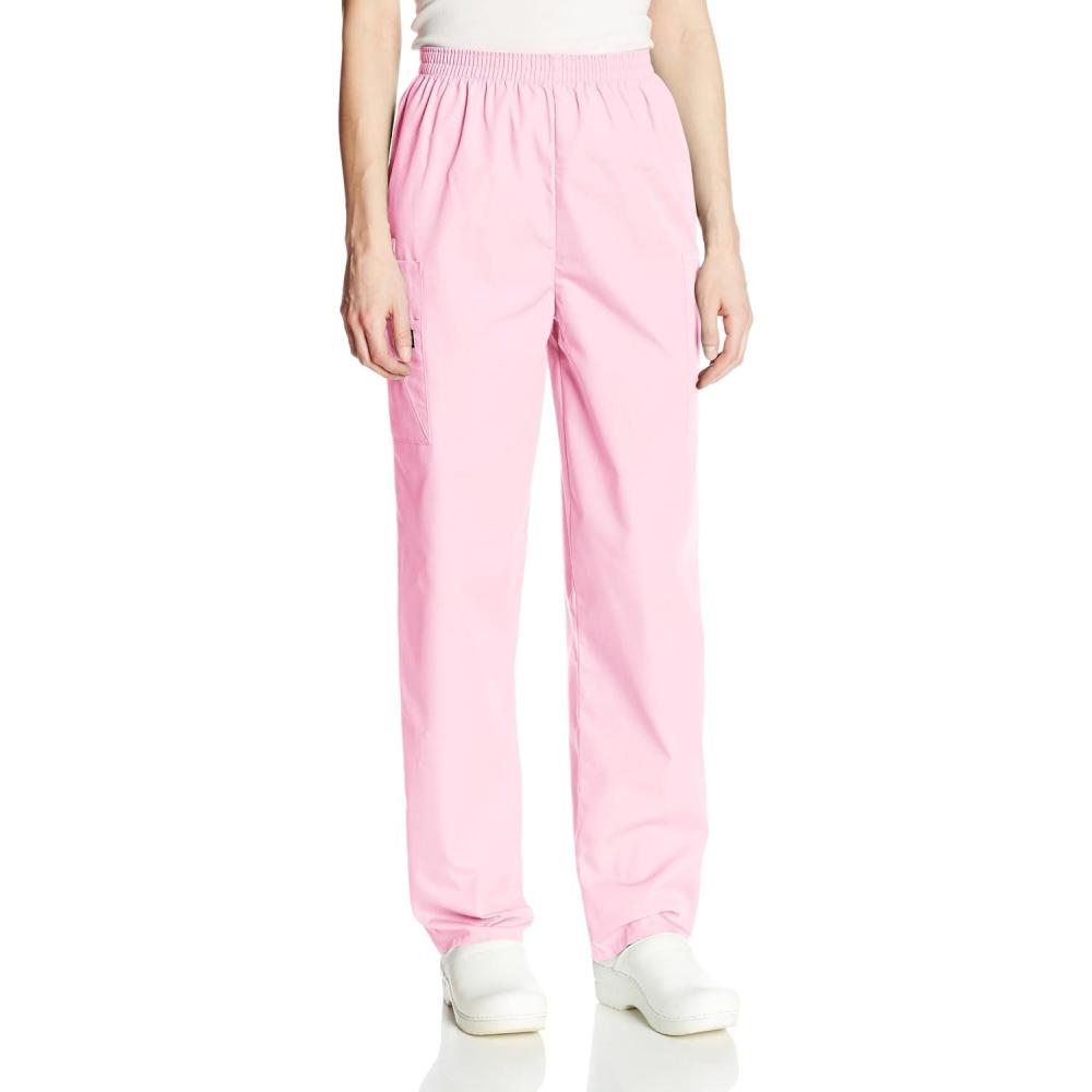 imageCherokee Scrubs for Women Cargo Pant Natural Rise Tapered PullOn Bottom with 4 Pockets Fade Resistant Fabric 4200Pink Blush