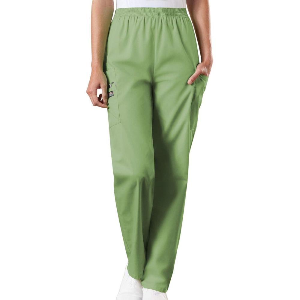 imageCherokee Scrubs for Women Cargo Pant Natural Rise Tapered PullOn Bottom with 4 Pockets  Fade Resistant Fabric  4200Sage Green