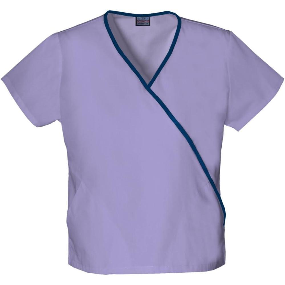 imageCherokee Womens 4800 Mini Mock Wrap Scrub TopOrchid