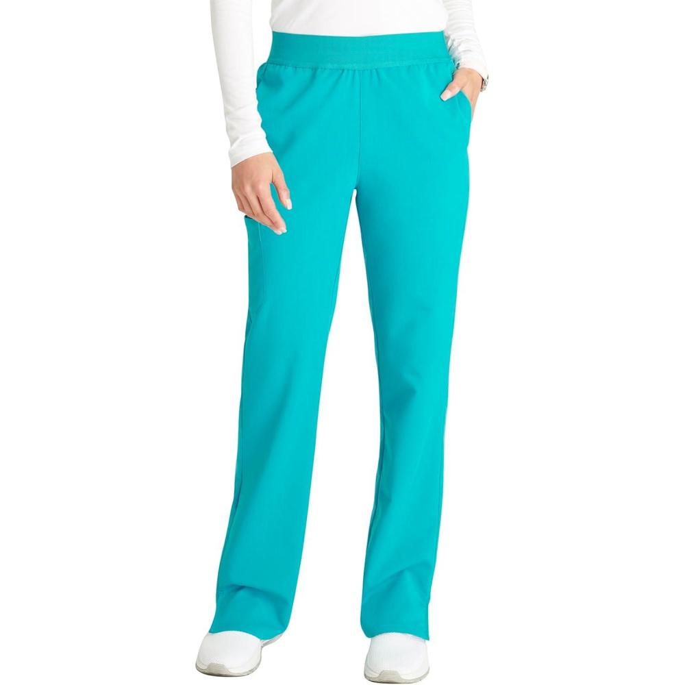 imageCherokee Womens Scrub Pants MidRise PullOn Straight Leg Bottom with 5 Pockets CK136ATeal Blue
