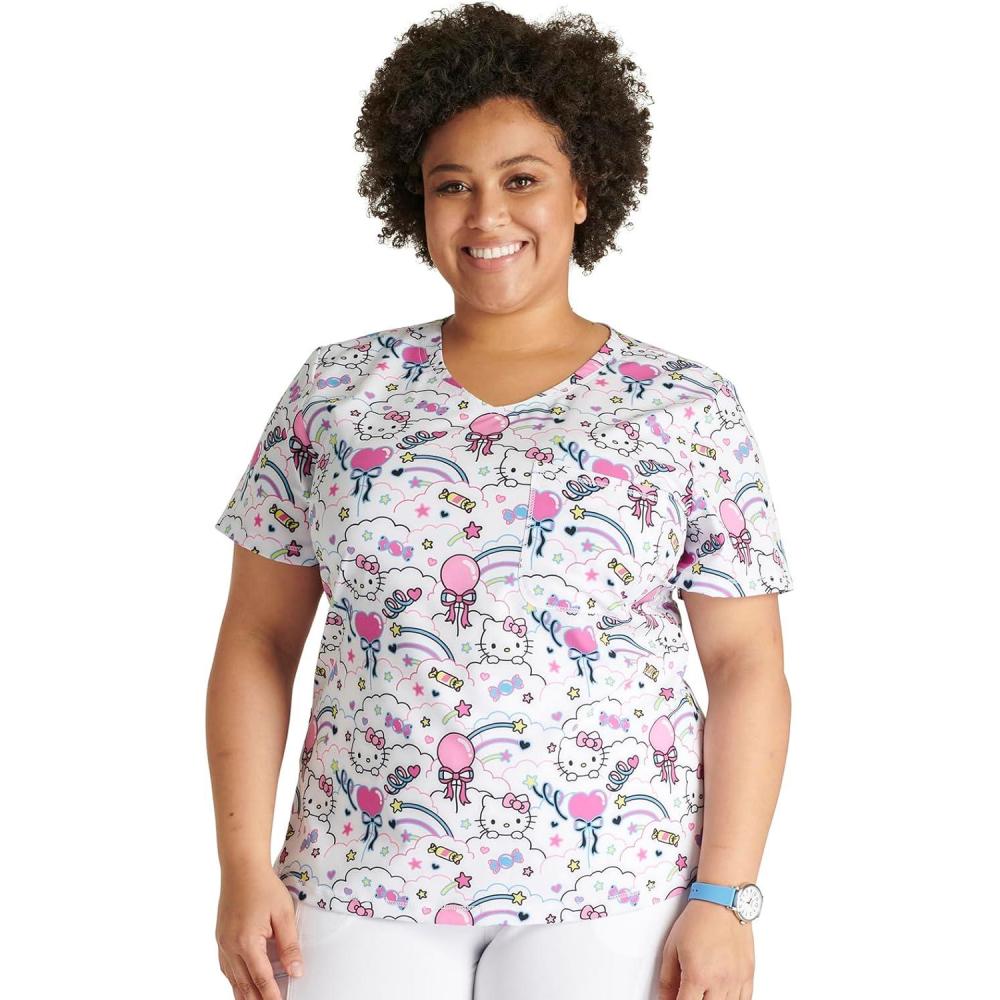 imageTooniforms Nurse Gifts Women Scrubs Top Rounded VNeck TF786Yummy Sweet