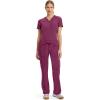 Cherokee Infinity Women Scrubs Pant Low Rise Straight Leg Drawstring 1123A(Wine)