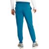 Cherokee Men’s Mid Rise Jogger Scrub Pants with 5 Pockets and Elastic Waistband CK132A(Caribbean Blue)