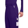 Cherokee Mens Scrub Pants with Cargo Pockets, Two-Way Stretch Modern fit Button Closure with Inside Drawstring Pants – WW140(Grape)