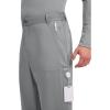 Cherokee Mens Scrub Pants with Cargo Pockets, Two-Way Stretch Modern fit Button Closure with Inside Drawstring Pants – WW140(Grey)