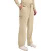 Cherokee Mens Scrub Pants with Cargo Pockets, Two-Way Stretch Modern fit Button Closure with Inside Drawstring Pants – WW140(Khaki)