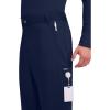 Cherokee Mens Scrub Pants with Cargo Pockets, Two-Way Stretch Modern fit Button Closure with Inside Drawstring Pants – WW140(Navy)