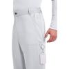 Cherokee Mens Scrub Pants with Cargo Pockets, Two-Way Stretch Modern fit Button Closure with Inside Drawstring Pants – WW140(White)