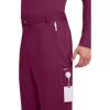 Cherokee Mens Scrub Pants with Cargo Pockets, Two-Way Stretch Modern fit Button Closure with Inside Drawstring Pants – WW140(Wine)