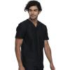 Cherokee Men’s V-Neck Scrub Top, Modern Fit One Chest Pocket with 360° Stretch Knit CK885(Black)
