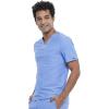 Cherokee Men’s V-Neck Scrub Top, Modern Fit One Chest Pocket with 360° Stretch Knit CK885(Ciel Blue)