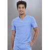 Cherokee Men’s V-Neck Scrub Top, Modern Fit One Chest Pocket with 360° Stretch Knit CK885(Ciel Blue)