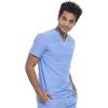 Cherokee Men’s V-Neck Scrub Top, Modern Fit One Chest Pocket with 360° Stretch Knit CK885(Ciel Blue)