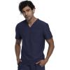 Cherokee Men’s V-Neck Scrub Top, Modern Fit One Chest Pocket with 360° Stretch Knit CK885(Navy)