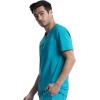Cherokee Men’s V-Neck Scrub Top, Modern Fit One Chest Pocket with 360° Stretch Knit CK885(Teal Blue)