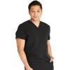 Cherokee Men’s V-Neck Scrub Top with 3 Pockets, High-Low Rounded Hem, and Back Yoke Seam for Comfort – CK719A(Black)