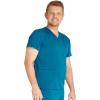 Cherokee Men’s V-Neck Scrub Top with 3 Pockets, High-Low Rounded Hem, and Back Yoke Seam for Comfort – CK719A(Caribbean Blue)