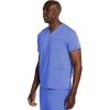 Cherokee Men’s V-Neck Scrub Top with 3 Pockets, High-Low Rounded Hem, and Back Yoke Seam for Comfort – CK719A(Ciel)