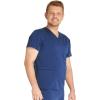 Cherokee Men’s V-Neck Scrub Top with 3 Pockets, High-Low Rounded Hem, and Back Yoke Seam for Comfort – CK719A(Navy)