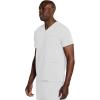 Cherokee Men’s V-Neck Scrub Top with 3 Pockets, High-Low Rounded Hem, and Back Yoke Seam for Comfort – CK719A(White)