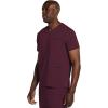 Cherokee Men’s V-Neck Scrub Top with 3 Pockets, High-Low Rounded Hem, and Back Yoke Seam for Comfort – CK719A(Wine)