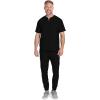 Cherokee Scrubs for Men Zip Henley Top with 3 Pockets & 360° Stretch Fabric – CK812(Black)