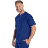 Cherokee Scrubs for Men Zip Henley Top with 3 Pockets & 360° Stretch Fabric – CK812(Galaxy Blue)