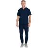 Cherokee Scrubs for Men Zip Henley Top with 3 Pockets & 360° Stretch Fabric – CK812(Navy)