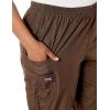Cherokee Scrubs for Women Cargo Pant Natural Rise Tapered Pull-On Bottom with 4 Pockets , Fade Resistant Fabric – 4200(Chocolate)