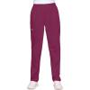 Cherokee Scrubs for Women Cargo Pant Natural Rise Tapered Pull-On Bottom with 4 Pockets , Fade Resistant Fabric – 4200(Wine)