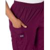 Cherokee Scrubs for Women Cargo Pant Natural Rise Tapered Pull-On Bottom with 4 Pockets , Fade Resistant Fabric – 4200(Wine)
