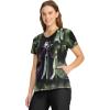 Cherokee Scrubs for Women V-Neck Printed Scrub Top Modern Classic Fit with Side Angled Pockets & Shaping Darts – TF626(Dark Clouds)