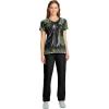 Cherokee Scrubs for Women V-Neck Printed Scrub Top Modern Classic Fit with Side Angled Pockets & Shaping Darts – TF626(Dark Clouds)