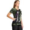 Cherokee Scrubs for Women V-Neck Printed Scrub Top Modern Classic Fit with Side Angled Pockets & Shaping Darts – TF626(Dark Clouds)