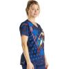 Cherokee Scrubs for Women V-Neck Printed Scrub Top Modern Classic Fit with Side Angled Pockets & Shaping Darts – TF626(Defender of Truth)