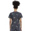 Cherokee Scrubs for Women V-Neck Printed Scrub Top Modern Classic Fit with Side Angled Pockets & Shaping Darts – TF626(Fawned of You)