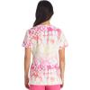 Cherokee Scrubs for Women V-Neck Printed Scrub Top Modern Classic Fit with Side Angled Pockets & Shaping Darts – TF626(Oh My)