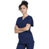 Cherokee Unisex Scrub Set for Men & Women V-Neck Top & Drawstring Pant Medical Uniform 3 Pockets, Durable Easy Care – WW530C(Navy)