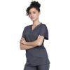 Cherokee Unisex Scrub Set for Men & Women V-Neck Top & Drawstring Pant Medical Uniform 3 Pockets, Durable Easy Care – WW530C(Pewter)
