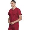 Cherokee Unisex Scrub Set for Men & Women V-Neck Top & Drawstring Pant Medical Uniform 3 Pockets, Durable Easy Care – WW530C(Red)
