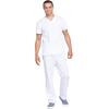 Cherokee Unisex Scrub Set for Men & Women V-Neck Top & Drawstring Pant Medical Uniform 3 Pockets, Durable Easy Care – WW530C(White)