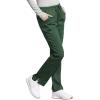 Cherokee Women Scrubs Pant Workwear Revolution Tech Mid Rise Straight Leg Drawstring WW235AB(Hunter Green)