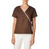 Cherokee Women’s 4800 Mini Mock Wrap Scrub Top(Chocolate)