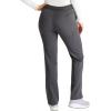 Cherokee Women’s Scrub Pants, Mid-Rise Pull-On Straight Leg Bottom with 5 Pockets – CK136A(Pewter)
