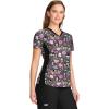 Cherokee Women’s V-Neck Printed Scrub Top Contemporary Fit with Contrast Panels, Princess Seams & Patch Pockets – TF783(Be-you-tiful)