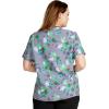 Cherokee Women’s V-Neck Printed Scrub Top Contemporary Fit with Contrast Panels, Princess Seams & Patch Pockets – TF783(Under the Mistletoe)
